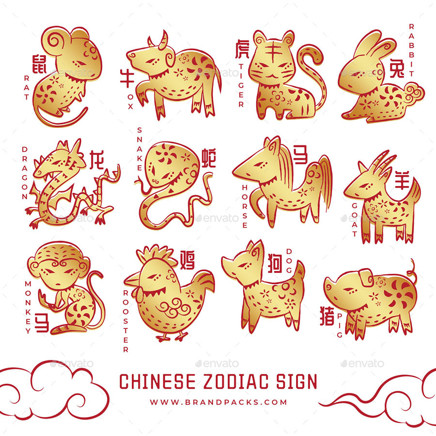 Chinese Zodiac Animal Illustrations, Graphics | GraphicRiver