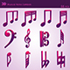 3D Musical Notes Symbols (55 pcs)