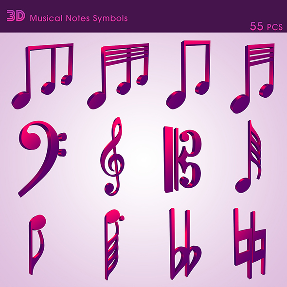 3D Musical Notes - 3Docean 23071453