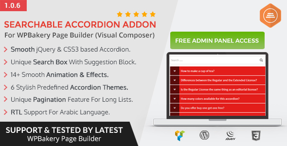 Ultimate Searchable Accordion - WPBakery Page Builder Addon - CodeCanyon Item for Sale