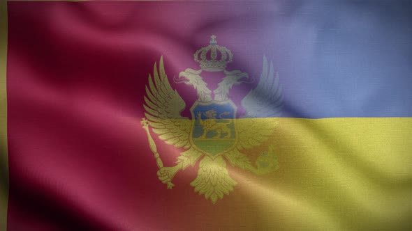Ukraine Montenegro Flag Loop Background 4K