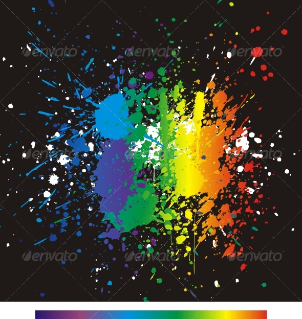 Color paint splashes. Gradient vector background - Backgrounds Decorative