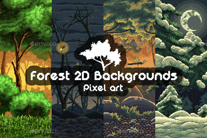 Pixel Art Background Game Assets from GraphicRiver