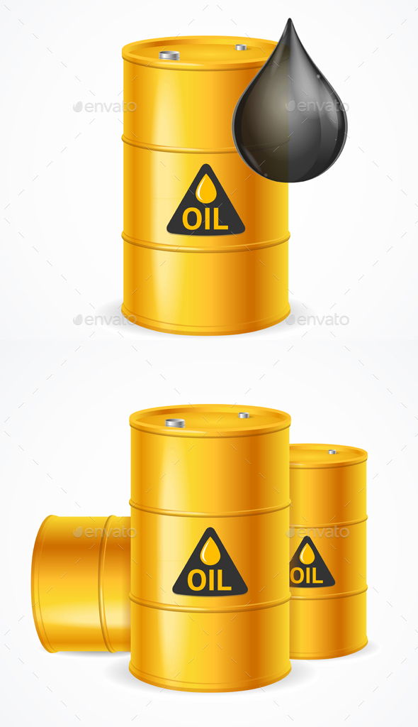 Download Realistic Detailed Yellow Oil Barrels Set By Mousemd Graphicriver PSD Mockup Templates