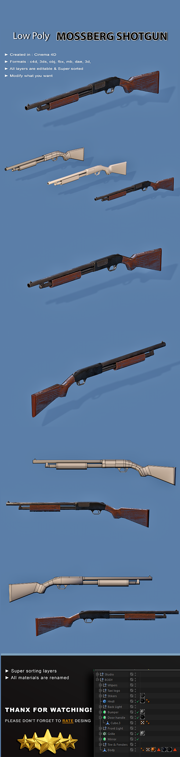 Mossberg Shotgun - 3Docean 23077842