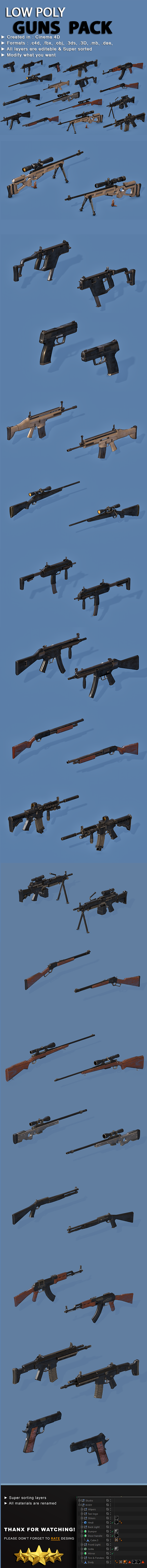 WEAPONS PACK model - 3Docean 23077986