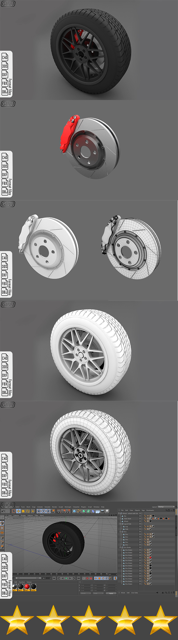 Wheel with tire - 3Docean 23078122