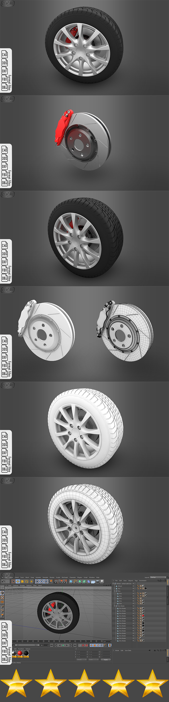Wheel with tire - 3Docean 23078128