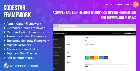 Codestar Framework - A Simple and Lightweight WordPress Option Framework for Themes and Plugins