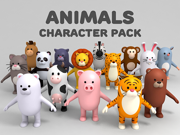 Cartoon Animals Model - 3Docean 23089366