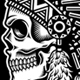 Native American Indian Chief Skull in Black and White, Vectors ...