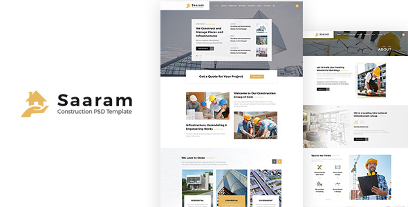 Saaram | Builder, Construction PSD Template