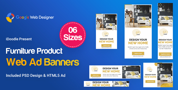 Furniture Product Banners Ad - Google Web Design