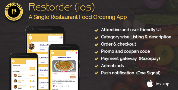 Restorder (iOS) - A single restaurant food ordering app. - CodeCanyon Item for Sale