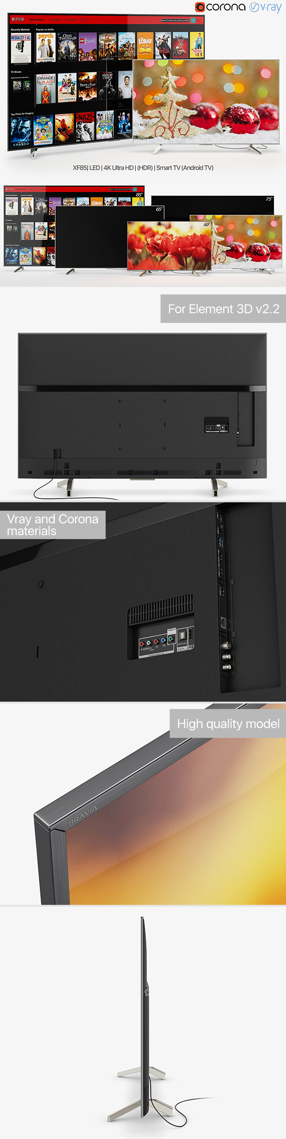 TV Sony XF85 - 3Docean 23105030