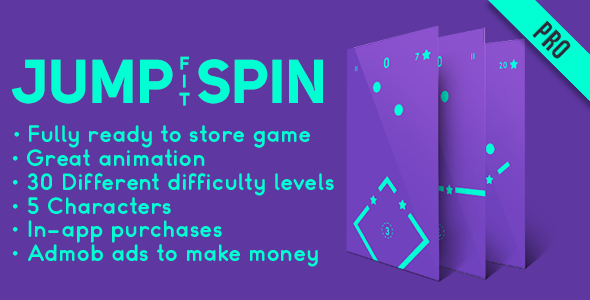 Jump Spin Fit - Fun Arcade Game IOS Template + easy to reskine + AdMob - CodeCanyon Item for Sale