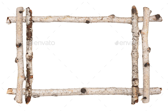 Twig frame of birch - Stock Photo - Images