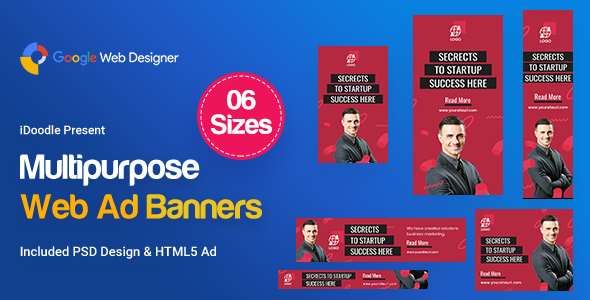 Multi Purpose Banners HTML5 D28 - GWD & PSD