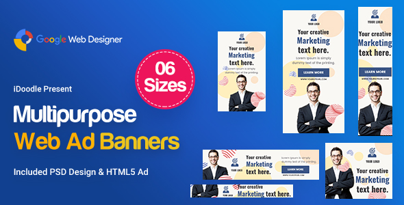 Multi Purpose Banners HTML5 D32 - GWD & PSD