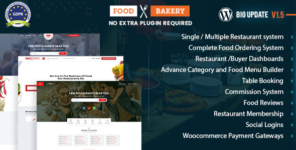 FoodBakery | Food Delivery Restaurant Directory WordPress Theme