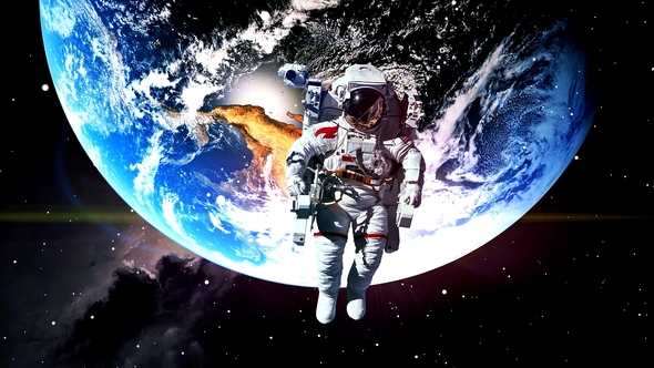 Astronaut Above The Earth