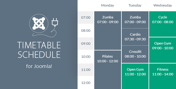 Timetable Responsive Schedule For Joomla
