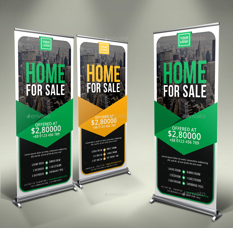 Real Estate Roll Up Banner, Print Templates GraphicRiver