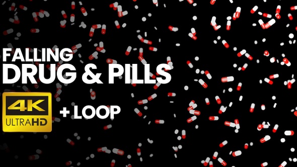Medical Pills&Drugs Falling | 4K | Transparent