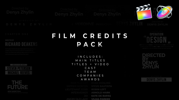 Film Credits Pack for Apple Motion and FCPX