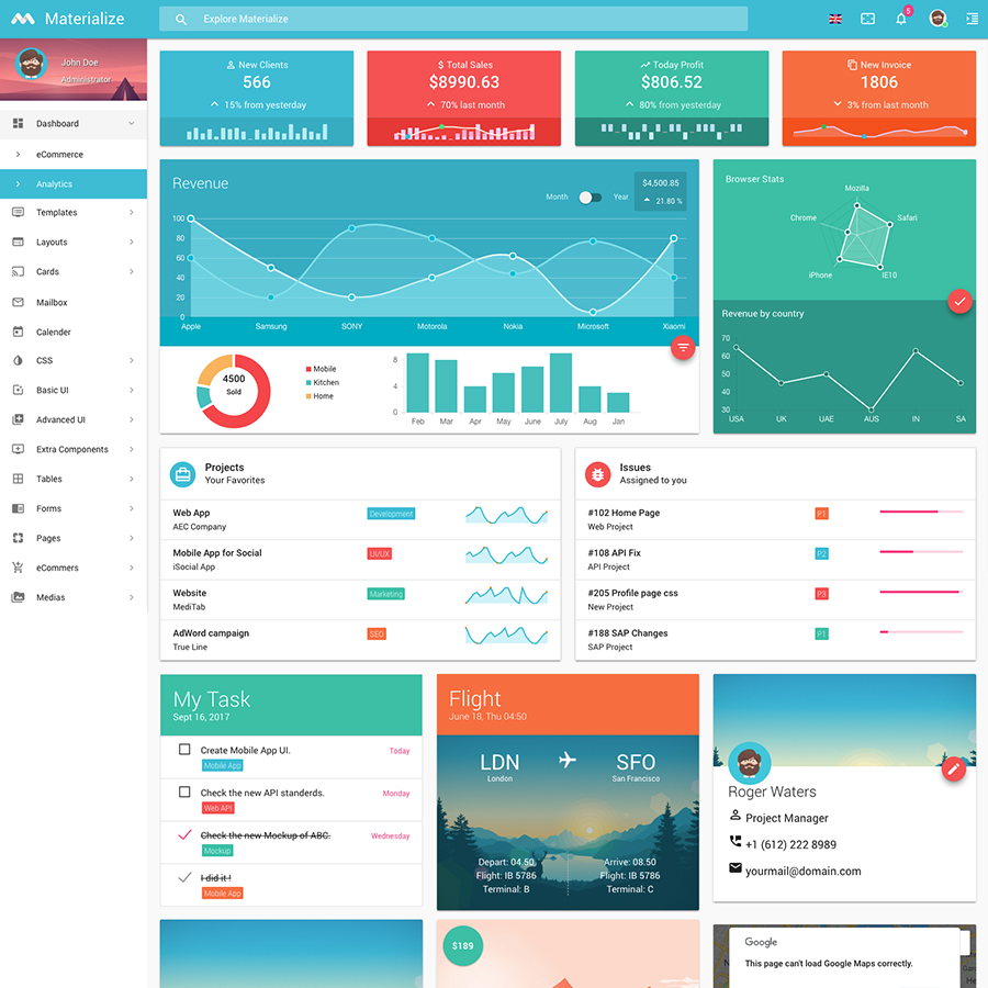 Materialize - Material Design Admin Template by PIXINVENT | ThemeForest