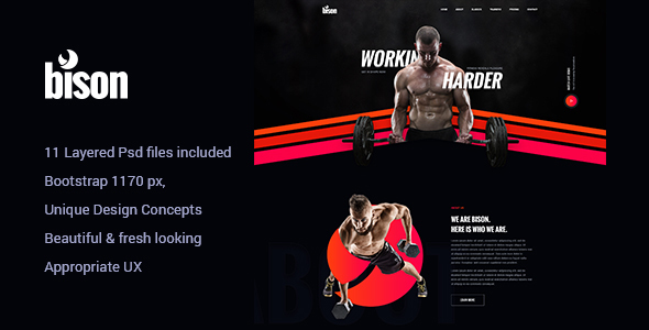 Byson - Gym, Fitness & Sports PSD Template