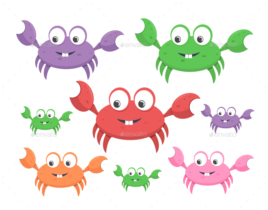 Set of Sea Animals Cartoon Vector Illustration by ContentArcade