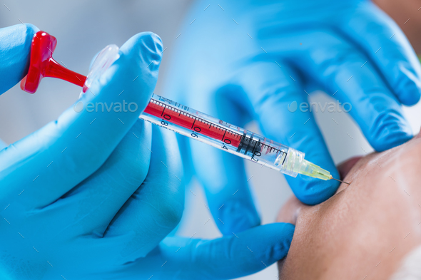 Hyaluronic Acid Injection. Cosmetic Anti-Aging Face Treatment - Stock Photo - Images