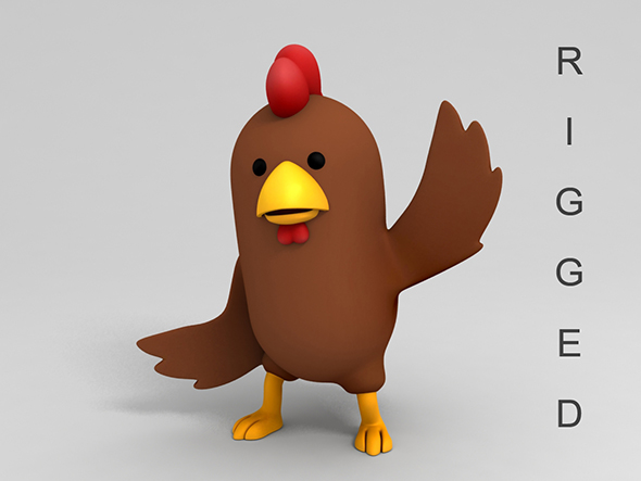 Rigged Brown Chicken - 3Docean 23128553
