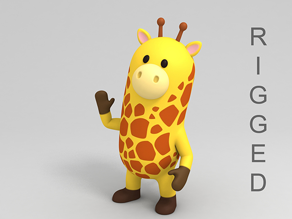 Rigged Cartoon Giraffe - 3Docean 23128838