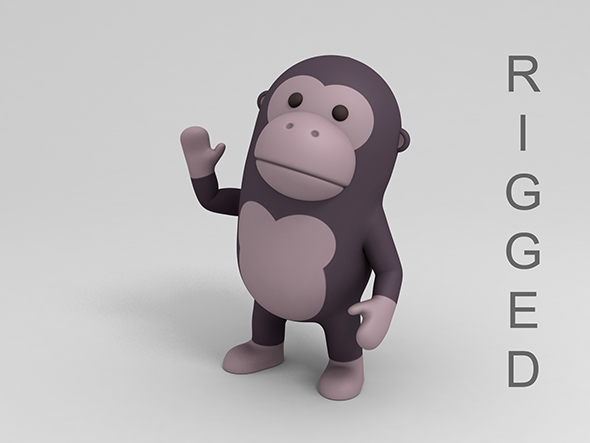 Rigged Cartoon Gorilla - 3Docean 23128849