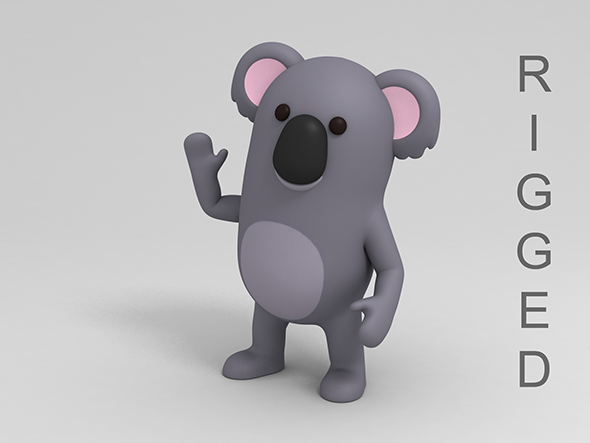 Rigged Cartoon Koala - 3Docean 23128874