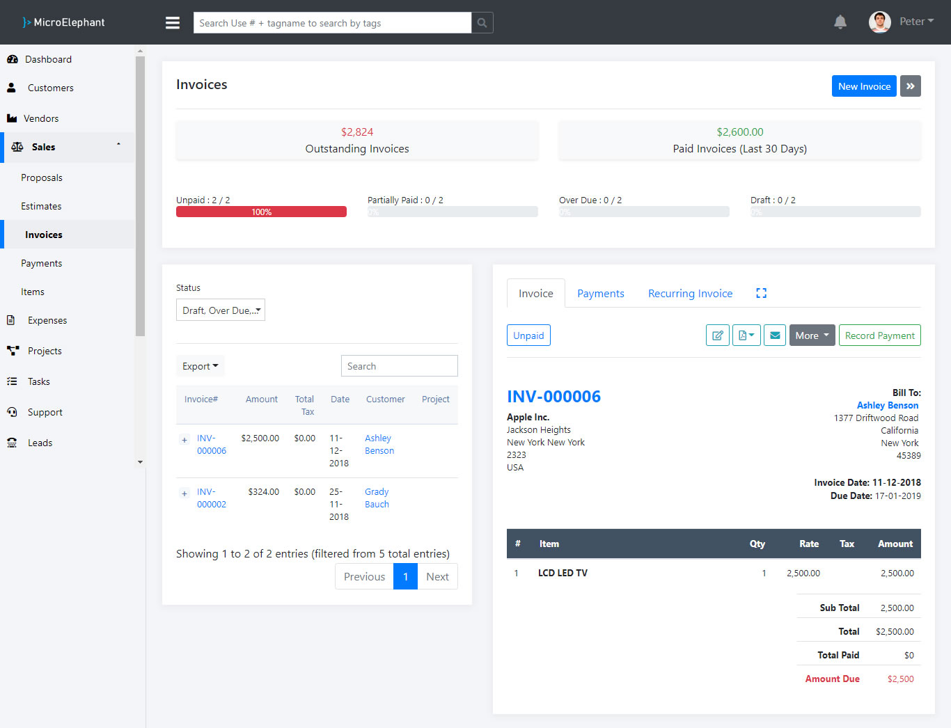 - CRM & Project Management built with Laravel by microelephant