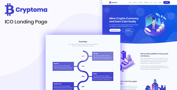 Exceptional Cryptoma - Bitcoin & Cryptocurrency ICO Landing Page