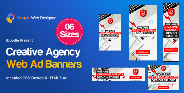 Creative, Startup Agency Banners HTML5 D37 - GWD & PSD