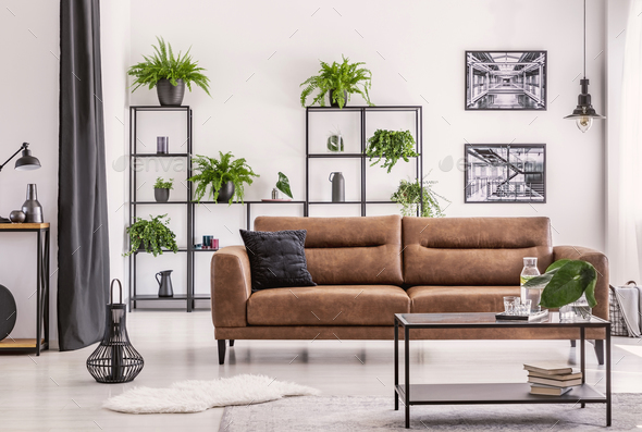 Interior Design Created By Plant Lover, Big Comfy Leather Sofa