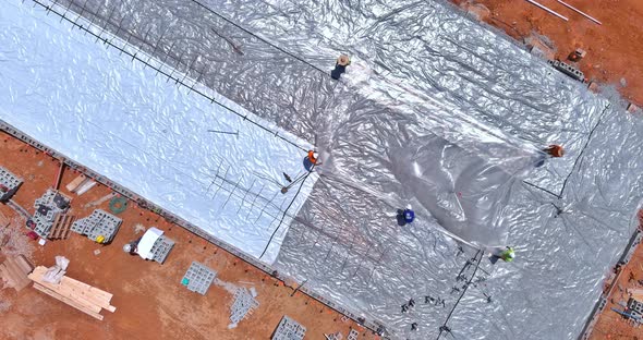 A Barrier Plastic Will Be Installed Before the Concrete Foundation of a Building is Poured alt