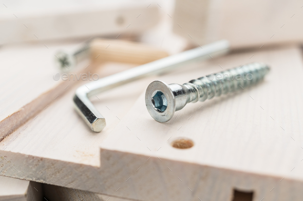 Screw for Furniture Assembly Close-Up Stock Photo by garloon | PhotoDune