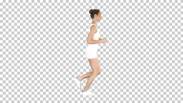 Athletic Woman Running, Alpha Channel alt