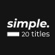 Simple Minimal Titles - VideoHive Item for Sale