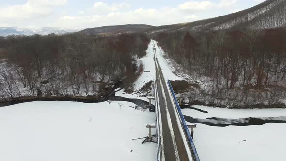 Winter View From a Drone To the Valley of the Tigrovaya River alt