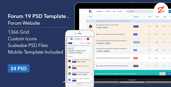 Forum 19 - Forum Website PSD Template - Miscellaneous PSD Templates