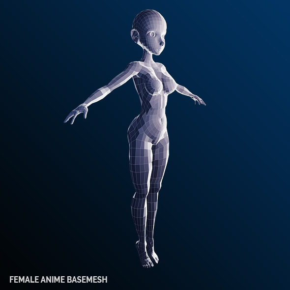 Anime Girl Base Body free 3D model  CGTrader