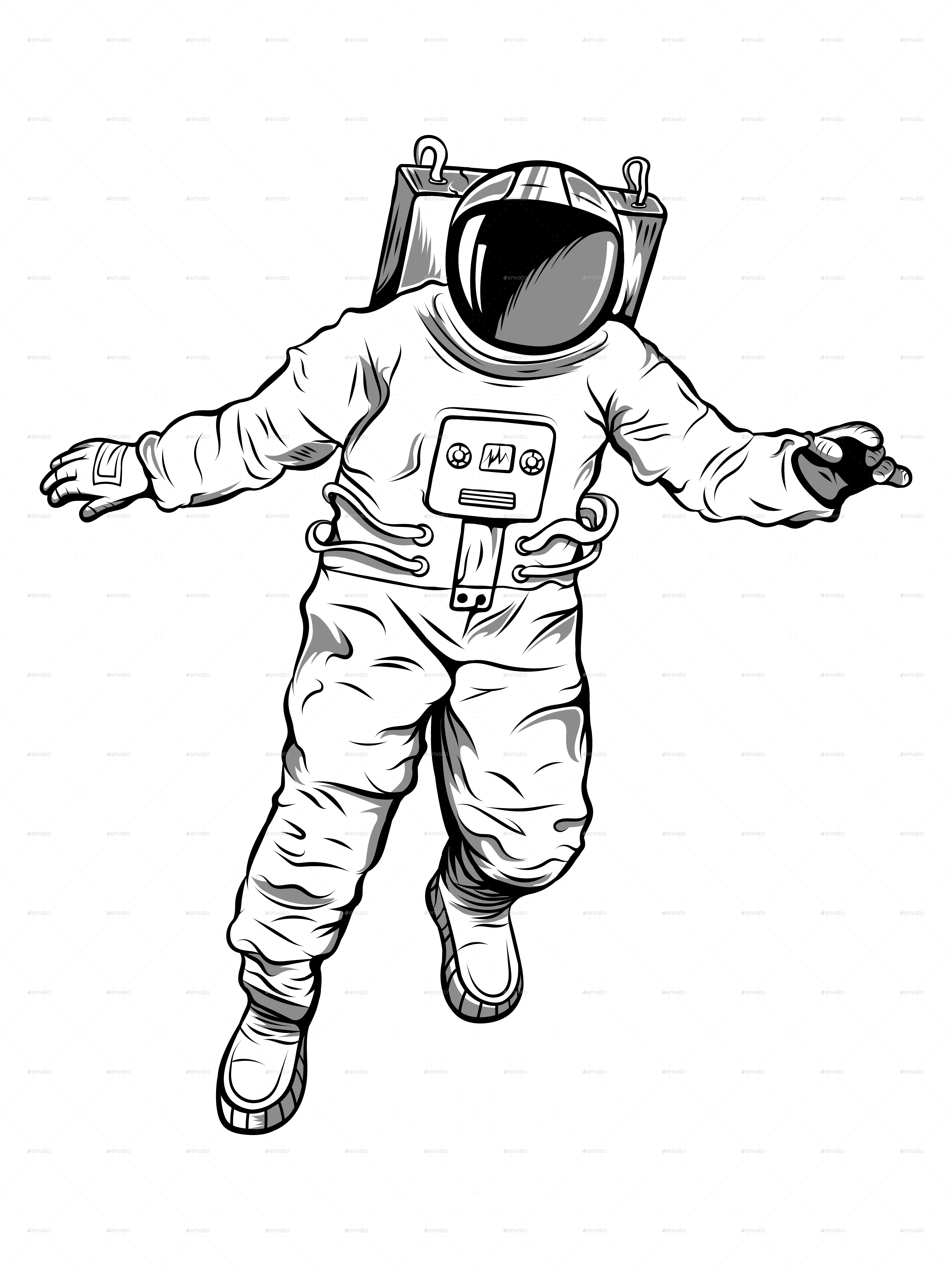 Floating Astronaut Illustration by gdmteam | GraphicRiver