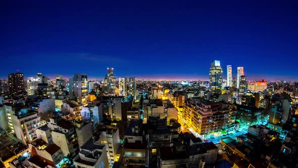 Night view over the skyline of Buenos Aires